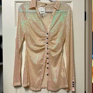 Brand new sparkle button down